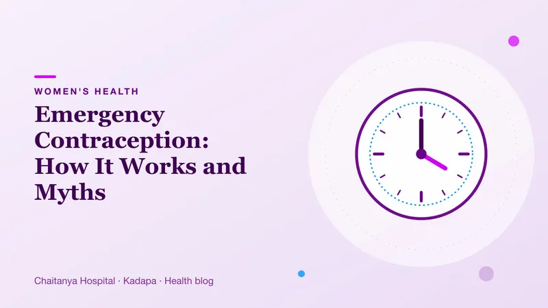 A purple clock face symbolising the limited time window in which emergency contraception works best.