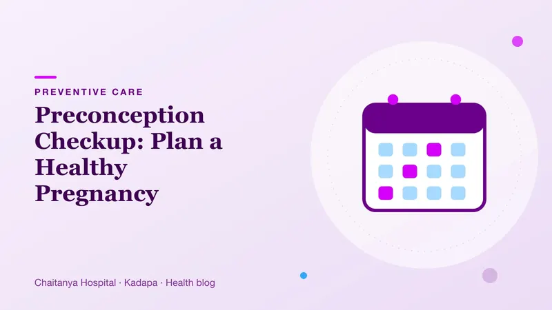 A calendar illustration representing planning ahead for a healthy pregnancy with a preconception checkup.
