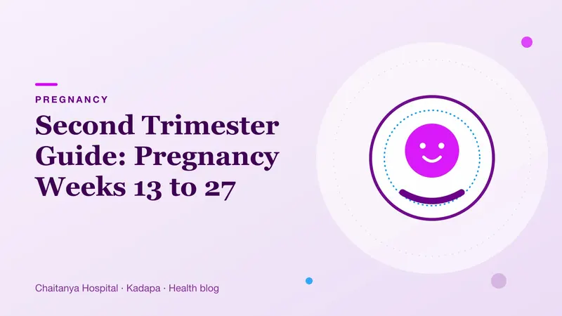 A gentle illustration of a baby silhouette in soft purple, symbolising growth in the middle months of pregnancy